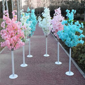 150 cm wysoka party wystrój ekskluzywny sztuczny wiśniowy kwiat drzewo runner aisle kolumn prowadzi drogi do stacji ślubnej