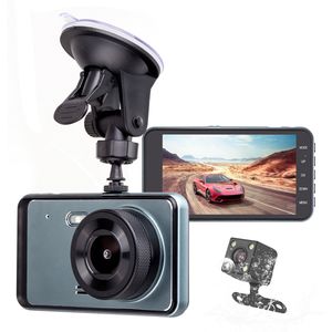 Y6T 4.0 tum pekskärm 170 graders vidvinkelbil DVR-kamera Nattvision Dual Lens IPS Full HD 1080P Car Video Recorder