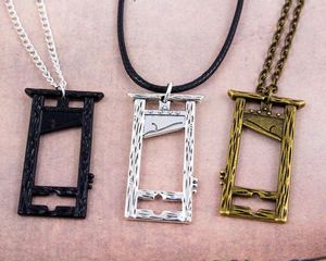 Pendant Necklaces Goth Black Silver Colour Guillotine Necklace History Macabre Jewelry Grunge Medieval Dark Academia Valentine Halloween Gif