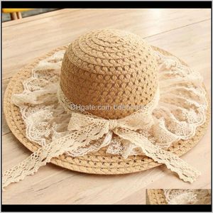 Caps Hats, Scarves & Gloves Fashion Aessories Drop Delivery 2021 Style Women Sun Hats For Wide Brim Beach Side Cap Female St Lace Solid Fring