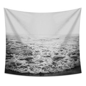 Tapestries Nordic Wall Hanging Tapestry Hippie Ocean Waves Nature Sea Beach Blanket Decor Landskap Tyg Boho