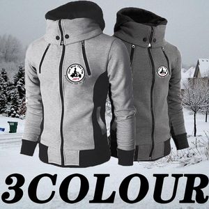 Men's Hoodies & Sweatshirts 2022 Est JoLogo Fashion Printed High-neck Winter Jacket Fleece Thickened Zipper Stand-up Collar Sports Hoodie