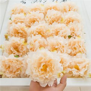 Simulering peony blommor huvud bröllop bakgrund blomma vägg rad dekorativa huvuden konstgjorda silke diy blommig mittpieces dekoration