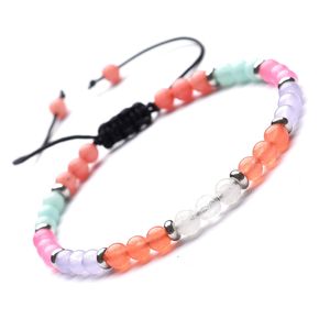 Yoga Lingli Chakra Stone Stone Sette Bracciale in acciaio inossidabile Bracciale inossidabile Mescolare e abbinare le piccole ragazze String a mano in pietra energetica