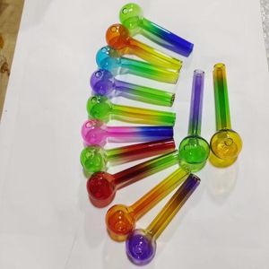 Nano plating pyrex 4inch (10cm) glasolja brännare rör färgglada högkvalitativa stora mini glas rörrör nageltips rökrör