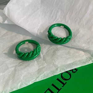 Italian design twist spiral enamel green women's ring fashion personalized holiday gift