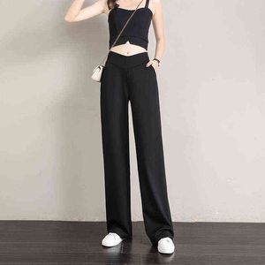 Szerokie spodnie do kobiet dla kobiet wysoki talia koreański styl moda nadmiarowe spodnie dresowe Harajuku Streetwear Baggy Spodnie Kobiet 211124