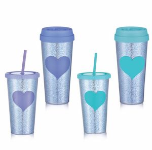 The latest 16OZ plastic straw coffee mug, love frosted transparent pineapple style water cup, support custom logo