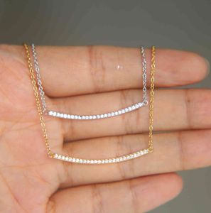 2017 Sparking Thin Bar Micro Pave Bling 925 Sterllling Silver Chain Women Short Choker CZ Halsband