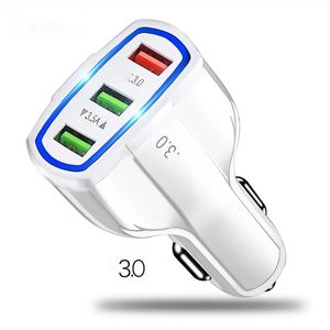 3 USB Ports QC3.0 Quick Chargers Adapter Fast Car Charger for Samsung Xiaomi GPS Tablet Phone Charger