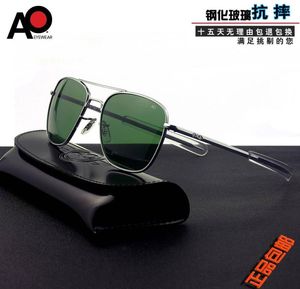 Okulary przeciwsłoneczne AO szkło lotnicze męskie 2021 marka wysokiej jakości projekt amerykański pilot optyczny słońce prostokąt okulary do jazdy