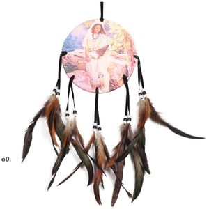 Yağlıboya Stil El Yapımı Rüya Catcher Net Tüylü Duvar Asılı Dreamcatcher Zanaat Hediyeler LLD12537