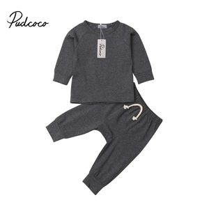 Pudcoco baby pojke flicka mjuk bomull pyjamas kläder set sleepwear nightwear outfit för nyfödda spädbarn barnduk barn kläder g1023