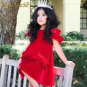 Abito da festa delle ragazze Sweet Princess Ruffles Costumi a strati Abiti da 1-4t Abbigliamento per bambini 210429