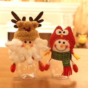 Storage Bottles Jars Merry Christmas Children Santa Claus Snowman Elk Candy Packaging Jar Bin Box For Xmas Year Party Supplies