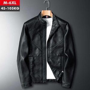 Våren höst män läderjackor klassisk smal passform manlig pus läderrockar motorcykel biker streetwear smarta casualrockar man 211009