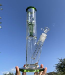 12 polegadas tubos de água Bong Hookah Greenblue Pneu Filtro de vidro Bong Dab Rig Bubbler Perk 14mm Bowl Bongo US Warehouse