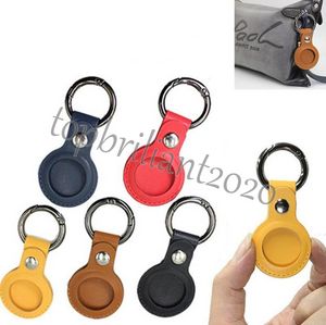 DHL Schiff Bunte Leder Keychain Party Favor Anti-Lost Airtag Protector Bag All-Inclusive Keychain Locator Individuell verpackt Kleines Geschenk