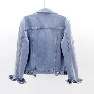 Women's Jackets Spring Diamonds Star Slim Fit Long Sleeve Denim Coat Women Vintage Fashion Single Breasted Jean Jacket Short Outwear Female