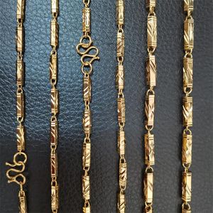 18k Gold gefüllte Herrenkette, lange klassische Halskette, Schmuck, 4–6 mm Bandbreite, 50 cm, 60 cm, 70 cm Länge