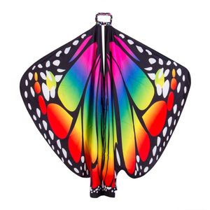 Szaliki mody kobiety kolorowe motyle skrzydełka peleryny długie szalik impreza impreza Paszmina luźna wielokolorowa