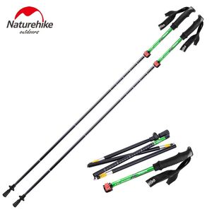 Wholesale ultra lock resale online - 1Pcs lightweight Five Section Fold Walking Stick Ultra light Sponge Handle Professional Lock Trekking Pole NH15A