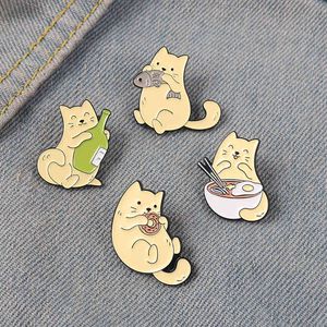 3-5pcs / set Animal Enamel Pin Custom Dog Cat Panda Whale Shark Dinosaur Sushi Origami Brooch Lapel Badge Pins Whole