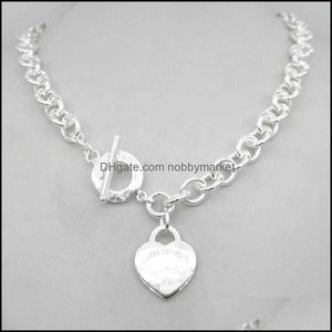 Pendant Necklaces & Pendants Jewelry Design Womens Sier Tf Style Necklace Chain S925 Sterling Key Heart Love Egg Brand Charm Nec H0918 Drop