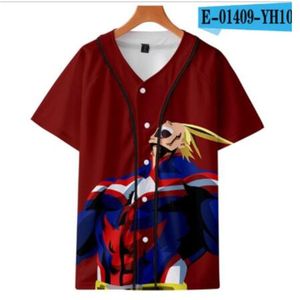 Summer Fashion Men Jersey Red White Yellow Multi 3D Print Short Sleeve Hip Hop Loose Tee Shirts Baseball T Shirt Cosplay Costume 078