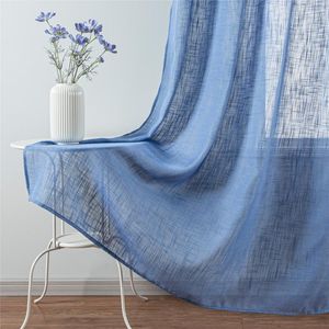 Tende per tende Tende trasparenti in lino per camera da letto Stile moderno Finestra in tulle Soggiorno Decorazione domestica Voile semi-ombreggiato