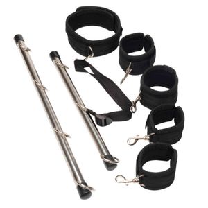 Bondage Leder Handschellen Spreizstange mit Stahlrohr BDSM Sex Set Hand Beingurte Fesseln Sklave Fetisch Aldult SM Spielzeug 1123