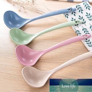 1Pcs Tableware Wheat Straw Rice Ladle 4 Colors Long Handle Soup Spoon Meal Dinner Scoops Kitchen Supplies Cooking Tool U3