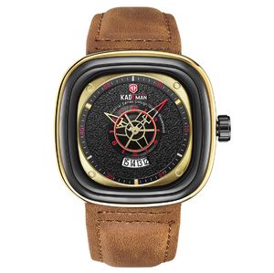 Kademan Brand Trendy Fashon Cool 45mm Dial Mens Watches Watch Watch Calendar دقيقة وقت السفر مراعات المعصم 9030