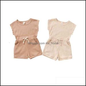 Clothing Sets Baby & Kids Baby, Maternity Wallarenear 0-3Years Girl 2Pcs Set Newborn Infant Sleevless Solid Top Shorts 2Styles Us Stock Fast