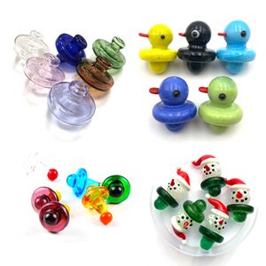 Glass UFO CARB CAP för kvarts banger naglar rökande samlingar anka kaktus jultomten claus tecknad bubbla kupol dab olje riggar bong vatten rör tillbehör tillbehör