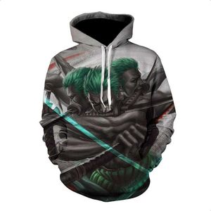 원피스 Roronoa Zoro 3D Hoodie Hoodies 남성 여성 2019 긴 소매 가을 풀오버 스포츠웨어 트랙 슈트 캐주얼 얇은 스웨트 y0804