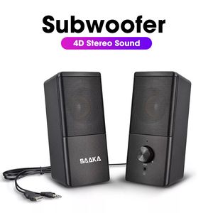 USB Computer 4D Stereo Surround Sound Bar PC Speakers Mini Subwoofer Speaker Home Theater Dual Music System Altavoces