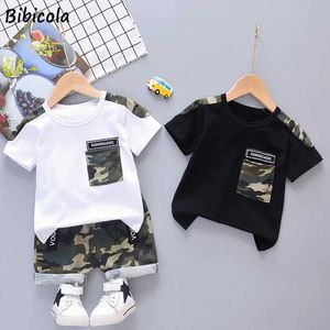 Bebek Erkek Giysileri Setleri Yaz Yenidoğan Bebek Pamuk T-shirt + Şort Bebe Erkek Toddler Için 2 adet Eşofman Sevimli Jogging Suits Kıyafetler G1023