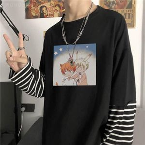 メンズTシャツKawaiiアニメフルーツバスケット太平洋静脈京Tシャツ美術室美月漫画トップスカジュアル夏長袖男性T-SH