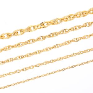 Kedja koreanska versionen enkelt rostfritt halsband elektroplätering guld fyrkantig linje dubbel knapp singel smycken butik supply titan stål