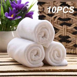 Toalha 10 pcs 30 * 30 cm branco de algodão banho s el spa clube sauna salão de beleza personalizado 210728