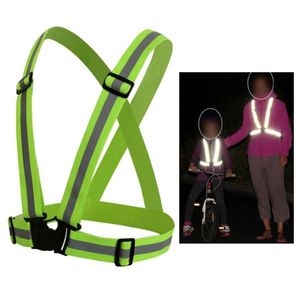 Adjustable Men Wome Suspenders Reflective Vest Safety Security Tape High Visibility Gear Stripes For Hiking Running Bicycle Walking 4x1.5cm