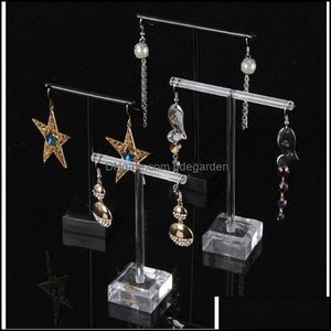 Zwart Clear Acrylic Oorbellen Sieraden Display Rack Stand Organizer Houder Case Necklace Bouches Ornament Hanger T Bar Set Drop de