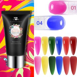 Nail Gel 30ML Jelly Extension Poly Polish 6 Colors Glaze Translucent Acrylic Finger Nails Art Colorful UV Varnish
