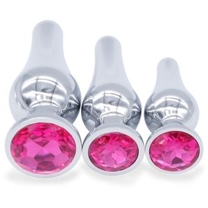 DOMI New Arrival 3pcs Jewelry Anal Plug Massager sexy Balls Adult Game Butt Stainless Steel Toy