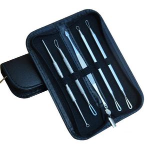 5 pcs / 7 pcs personla casa jardim cravo pimple manchas extractor removedor ferramentas preto cabeça acne agulha kit de ferramentas faciais definir compõem o produto de cuidados com a pele M069