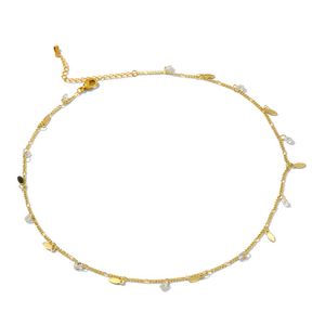 Utsökt Glass Crystal Design Necklace för kvinnor Charm Metal Chain Choker Gold Smycken