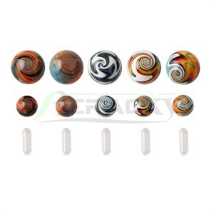 Beracky US-farbiges Glas Rauchen Terpen-Slurper-Perlen-Set 22mm 14mm Wig Wag Solide Marmor mit Quarz-Pille für Slurpers Banger Nails Bongs