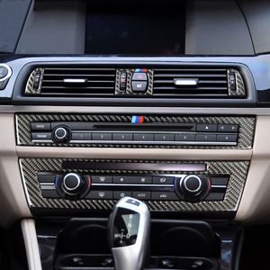 Bilklistermärken för BMW F10 F18 5 Serie Kolfiberremsa Luftkonditionering CD-panel Dekorativ täckning Trim Auto Tillbehör Styling