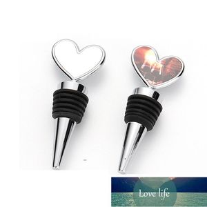 Sublimation Blank Wines Bottle Stopper Bar Tool Creative Heart Shaped Heat Transfer Metal Stoppers Wine Accessories OWB7230